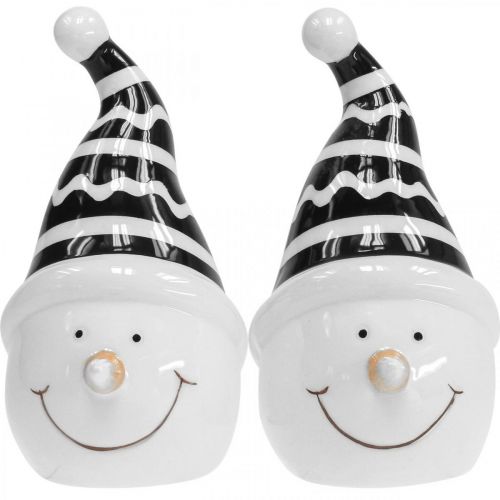 Artikel Snögubbefigur deco keramik svart vit 12,5cm 3st