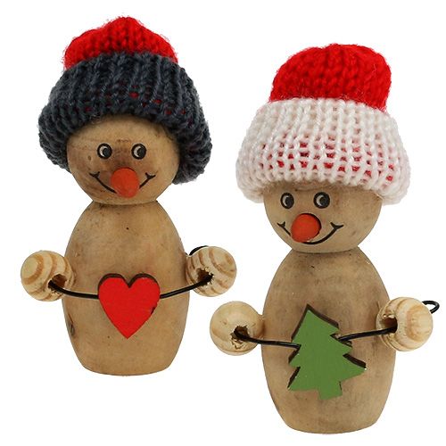 Floristik24 Snowman figur trä 8cm - 9cm 6st