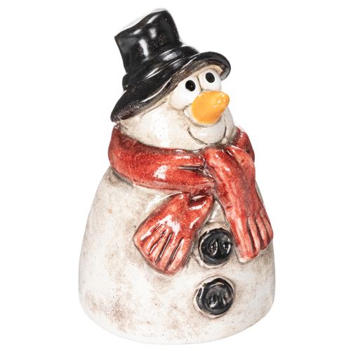 Snögubbefigur med röd halsduk, juldekoration, 10 cm