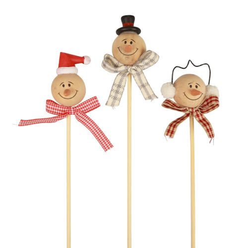 Artikel Snowman dekorativ plugg blomplugg naturligt trä 5cm 9st