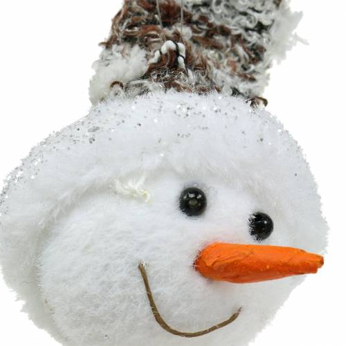 Floristik24 Dekorativt hängande snögubbhuvud 9 cm x 6 cm 6 st