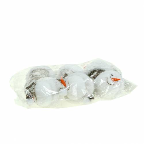 Floristik24 Dekorativt hängande snögubbhuvud 9 cm x 6 cm 6 st