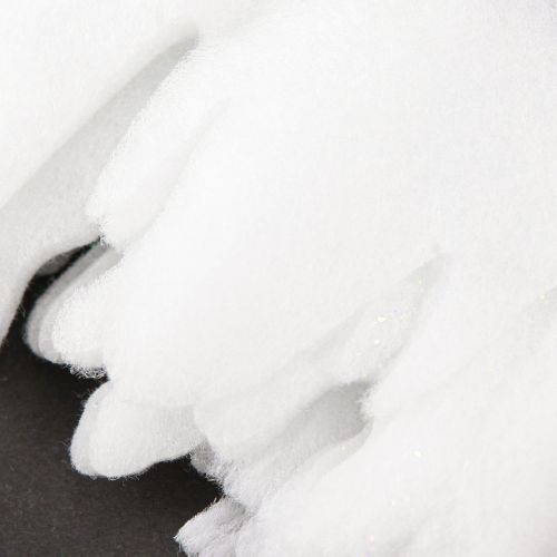 Artikel Snö fleece istappar krans vit eller glitter 9×200cm 6st