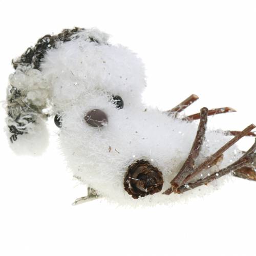 Floristik24 Snöfågel på klämma 8cm x 6,5cm 6 st