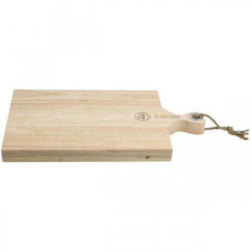 Floristik24 Skärbräda i mangoträ, dekorativ bricka med handtag äkta trä 38 × 26,5 cm L48 cm