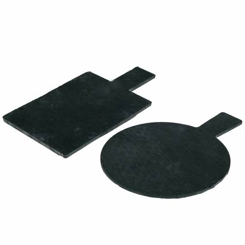 Serveringsbräda skifferbricka svart set om 2