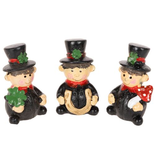 Lyckobringande skorstensfejarfigur att klistra, 5 cm, 6 stycken