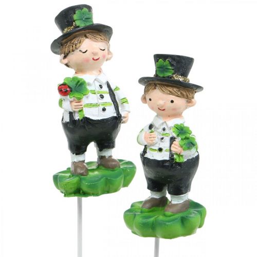 Artikel Skorstensfejare med klöver, plugg för nyårsafton, lucky charm, St Patricks Day L27cm 4st