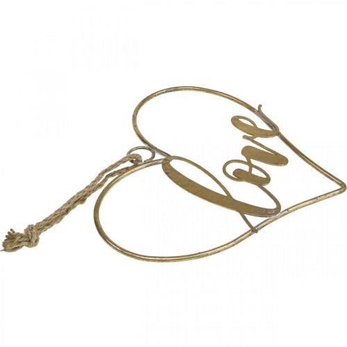 Artikel Bokstäver Love heart deco metall guld att hänga upp 27cm