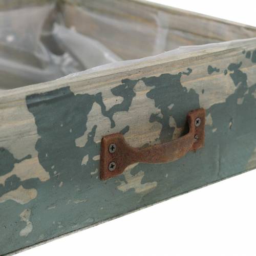 Floristik24 Låda för plantering av antikblått trä 24 × 22cm