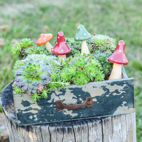 Floristik24 Låda för plantering av antikblått trä 24 × 22cm