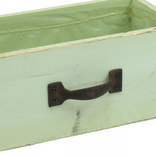 Floristik24 Växtlåda trä ljusgrön växtlåda vintage 25×13×8cm