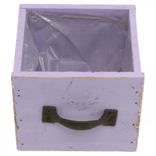 Artikel Låda Shabby Chic Deco Trä Lila Spring Deco 12,5×12,5×10cm