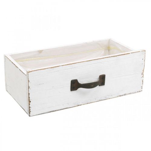 Dekorationslåda vit växtlåda trä vintage look 25×13×8cm