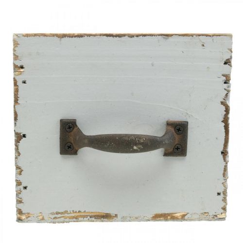 Floristik24 Växtlåda shabby chic trälåda grå 12,5×12,5×11cm