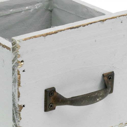 Floristik24 Växtlåda shabby chic trälåda grå 12,5×12,5×11cm