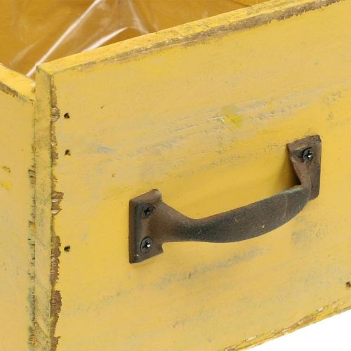 Floristik24 Dekorativ låda vintage plantering trä gul 12,5×12,5×11cm