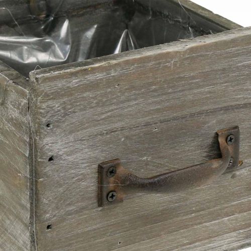 Floristik24 Växtlåda shabby chic trädekoration naturlig 12,5×12,5×11cm
