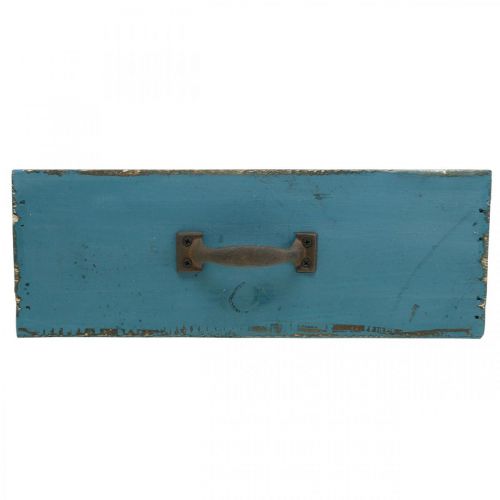 Floristik24 Växtlåda låda trä shabby chic blå 25x13x9cm