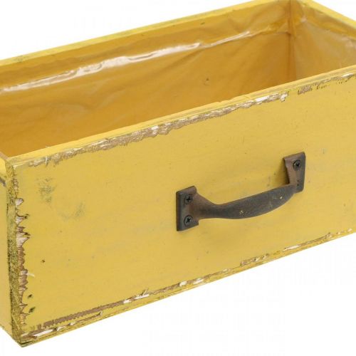 Floristik24 Växtlåda trälåda Shabby Chic Gul 25x13x9cm