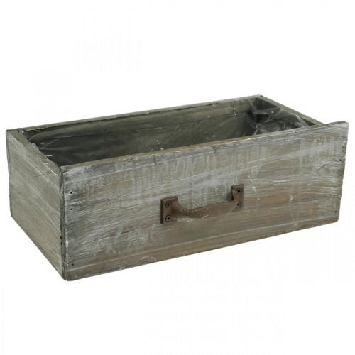 Floristik24 Växtlåda låda trä shabby chic tvättad vit 25x13x9cm