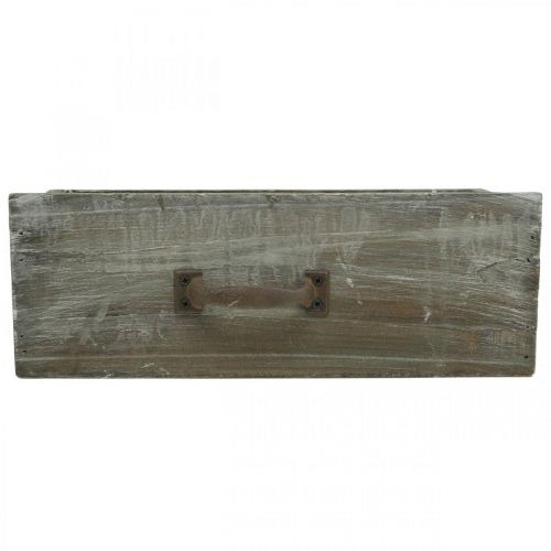 Floristik24 Växtlåda låda trä shabby chic tvättad vit 25x13x9cm