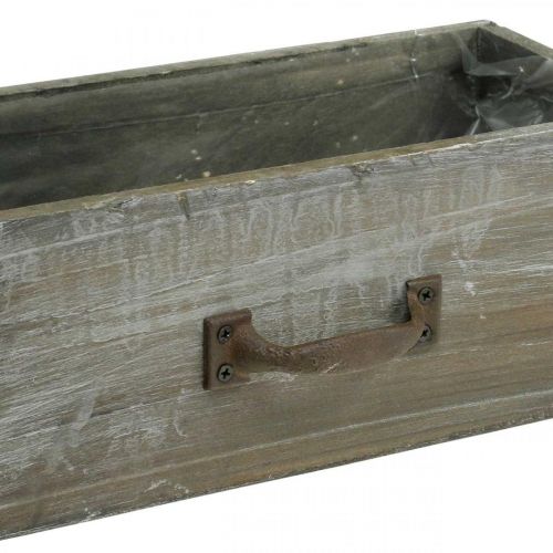 Floristik24 Växtlåda låda trä shabby chic tvättad vit 25x13x9cm