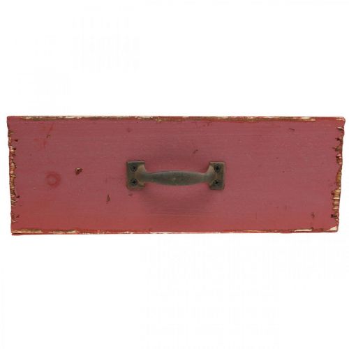 Floristik24 Planteringslåda Trälåda Shabby Chic Röd 25x13x9cm