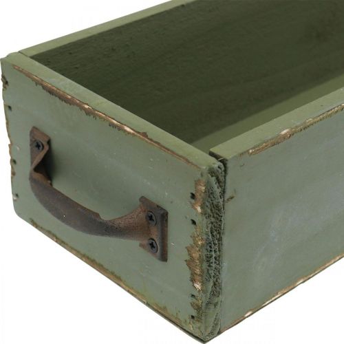Floristik24 Deco Låda Vintage Look Träbricka Shabby Green 65×11×7cm