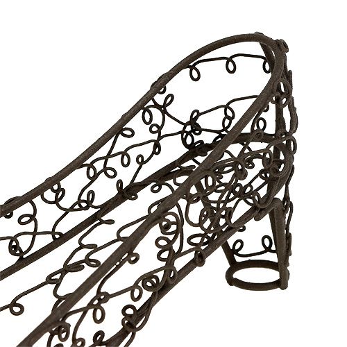 Floristik24 Trådsko 19 cm x 7 cm H7,5 cm brun