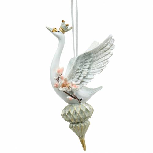 Floristik24 Deco hängare julgransprydnad svan 17cm