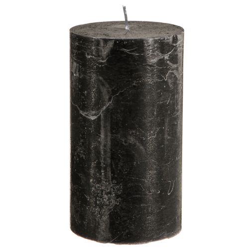 Floristik24 Svarta ljus enfärgade pelarljus 85×150mm 2 st