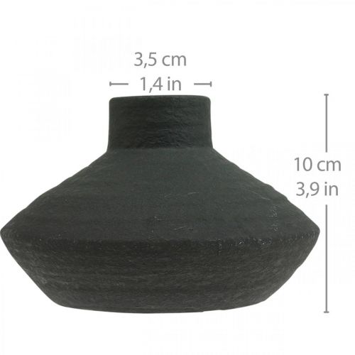 Floristik24 Svart keramik vas dekorativ vas platt lökformig H10cm