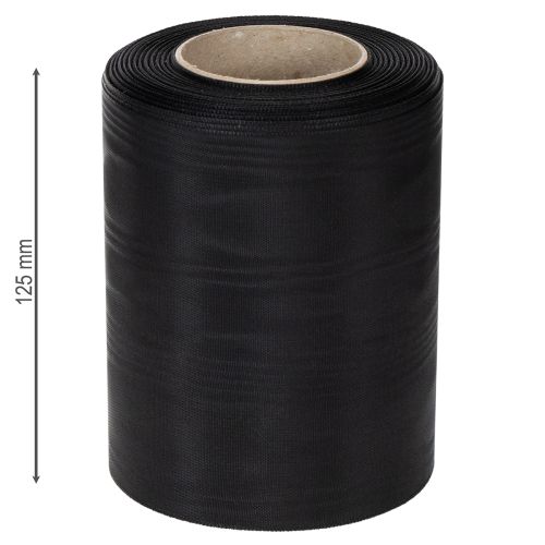 Svart kransband 125mm 25m - Elegant sorgband för blomsterdekoration och dekoration, acetatband | Floristik24.se