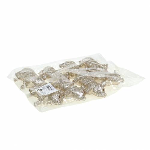 Floristik24 Dekorativ grisglitter champagne 10 cm 8st