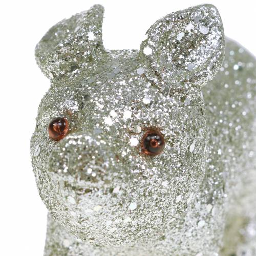 Floristik24 Dekorativ grisglitter silver 10 cm 8st