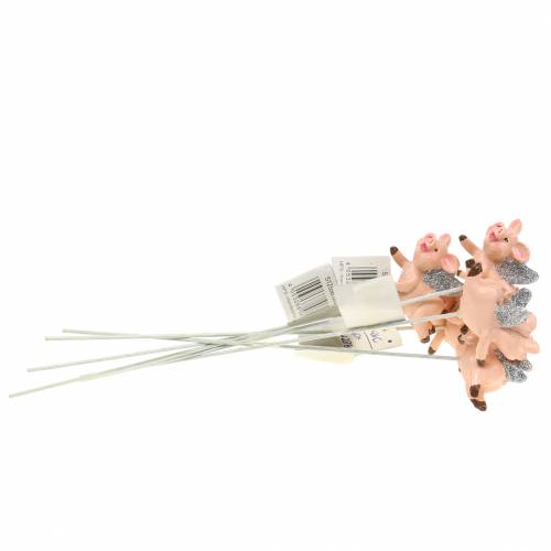 Floristik24 Dekorativ plugg gris lucky charm 6st