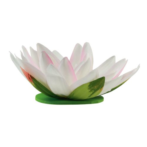 Artikel Flytande näckrosor konstgjorda bordsdekorationer vita, rosa Ø15cm 2 st
