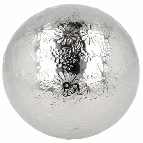 Floristik24 Flytande bollblommor silver metall Ø10cm