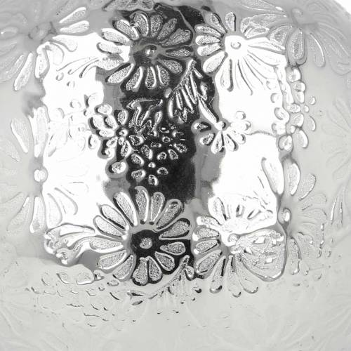 Floristik24 Flytande bollblommor silver metall Ø10cm