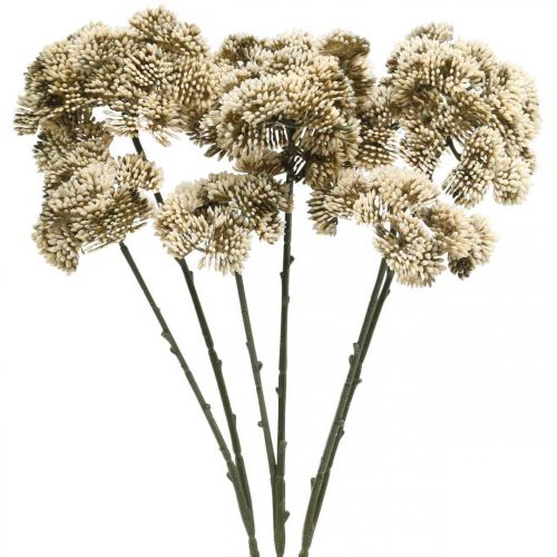 Sedum konstgjord blomma sedum grädde blomdekoration höst 70cm 3st