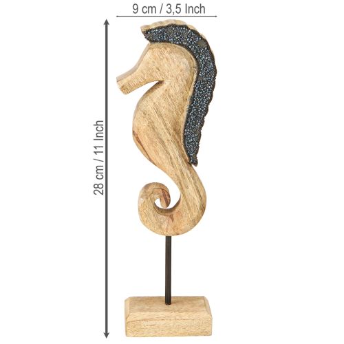 Artikel Sjöhästdekoration med pärlor mangoträ bordsdekoration 28cm