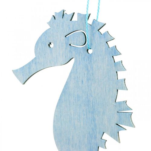 Artikel Sjöhäst för att hänga blå, vit hängare maritim dekor 8st