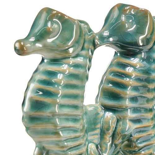Floristik24 Seahorse Keramik Blomvas Blå Grön L21cm 2st