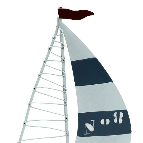 Artikel Segelbåt 11cm x 19cm vit-blå 3st