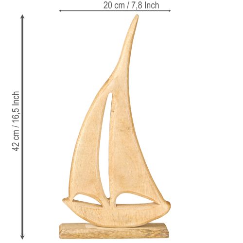 Artikel Segelbåtsträ på Bas Naturlig Bordsdekoration Maritim H42cm