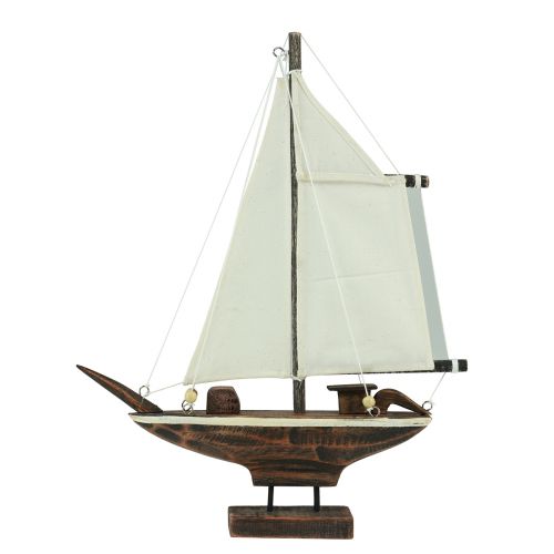 Segelbåt dekoration skepp furu brun 32×5×41cm