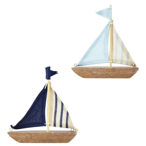 Artikel Vintage segelbåt trä dekorativt skepp 12×3×15cm diverse 2st