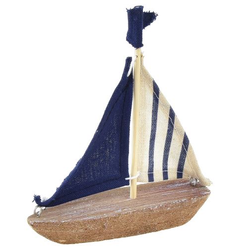 Floristik24 Vintage segelbåt trä dekorativt skepp 12×3×15cm diverse 2st