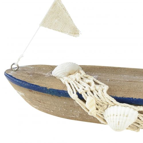 Floristik24 Dekorativt fartyg trä segelbåt vintage med skal H22cm 2st